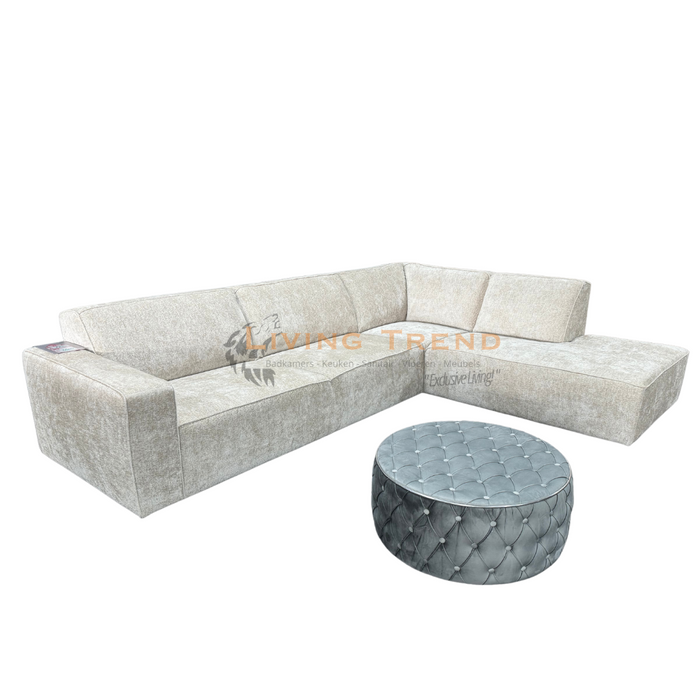 Living Trend Scandi Chic - Elegante Hoekbank in Lichtgrijs