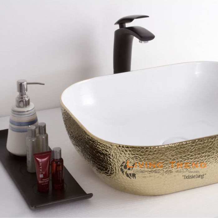Living Trend - Rechthoekige Waskom in Croco Goud