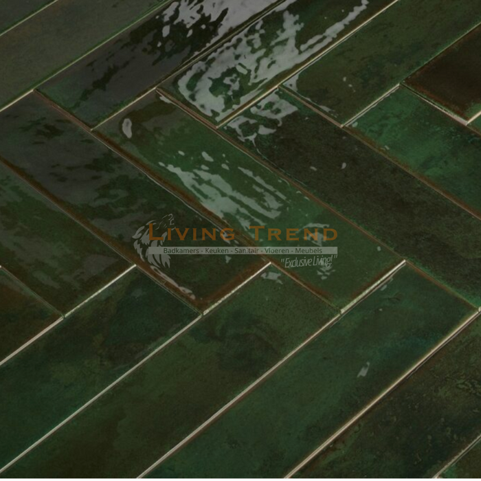 Living Trend Brunei Verde - Wandtegel in Levendig Groen, 6,5 x 25 cm