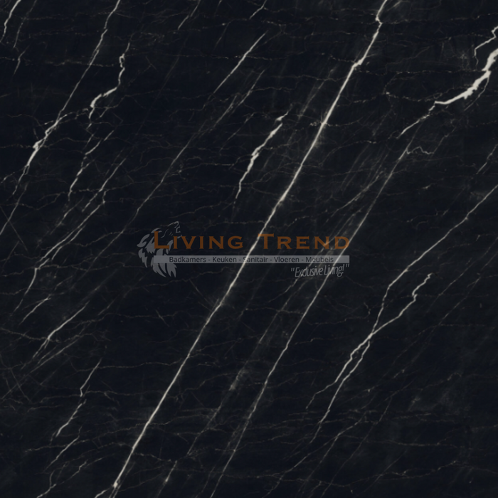 Living Trend Nero Marquina - Hoogglans Vloer- en Wandtegel, 60 x 120 cm