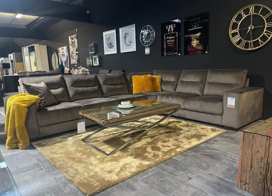 Moderne Hoekbank Soft Living – Taupe Stof