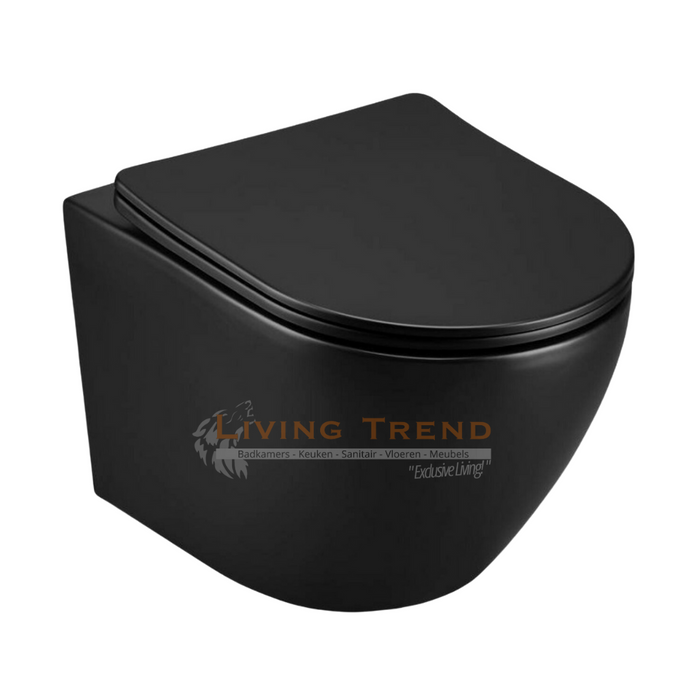 Living Trend - Modern Hangend Toilet in mat zwart
