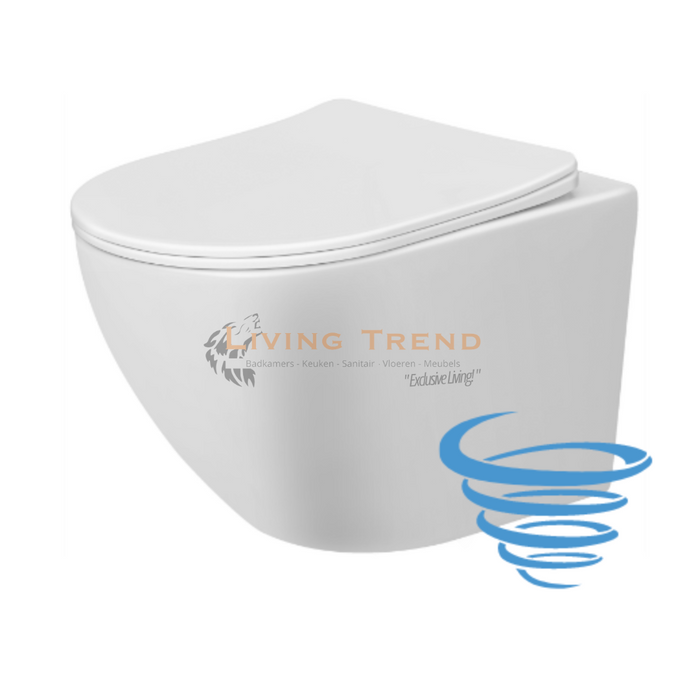 Living Trend - Modern Hangend Toilet Tornadospoeling in Glans Wit