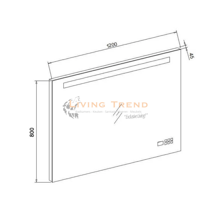 Grote Multifunctionele Spiegel met LED Verlichting, Radio, Bluetooth & Spiegelverwarming - 120 van Living Trend B.V.