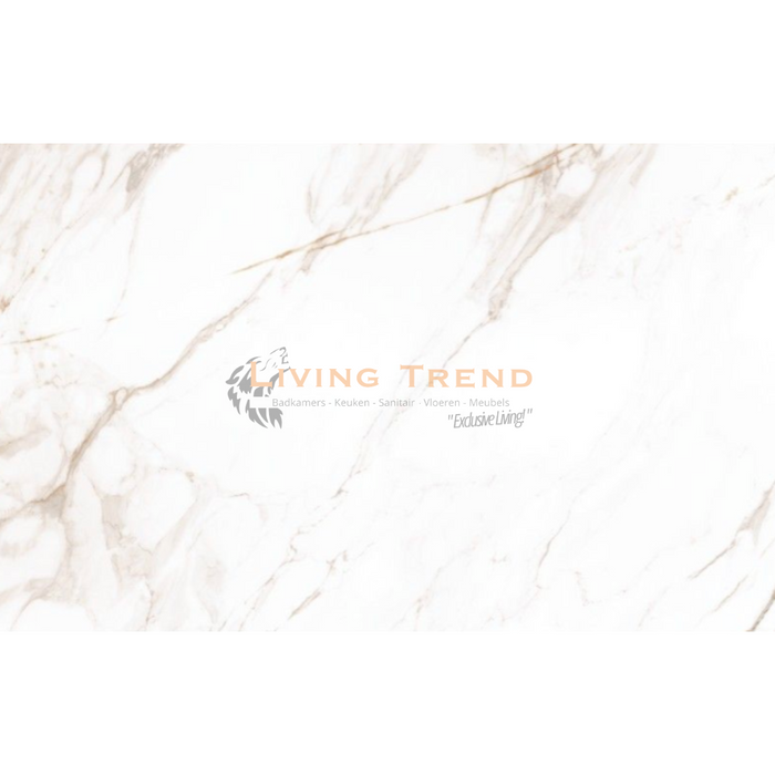 Living Trend Calacatta Goldie - Luxe Hoogglans Porseleinen Vloertegel, 60 x 120 cm