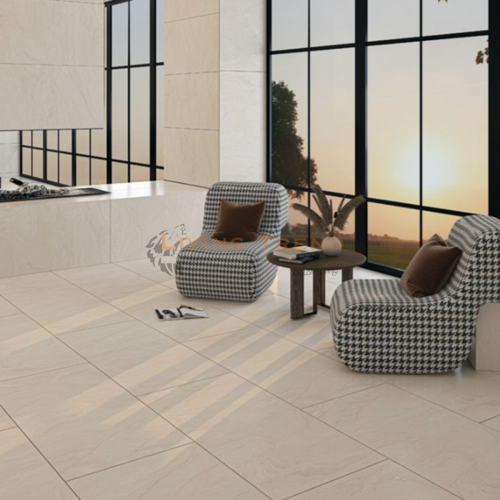 Living Trend Caldera Broni Latte - Premium Hoogglans Porseleinen Vloertegel, 60 x 120 cm