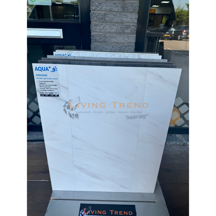 Aqua King Size Marmerlook Tegellaminaat