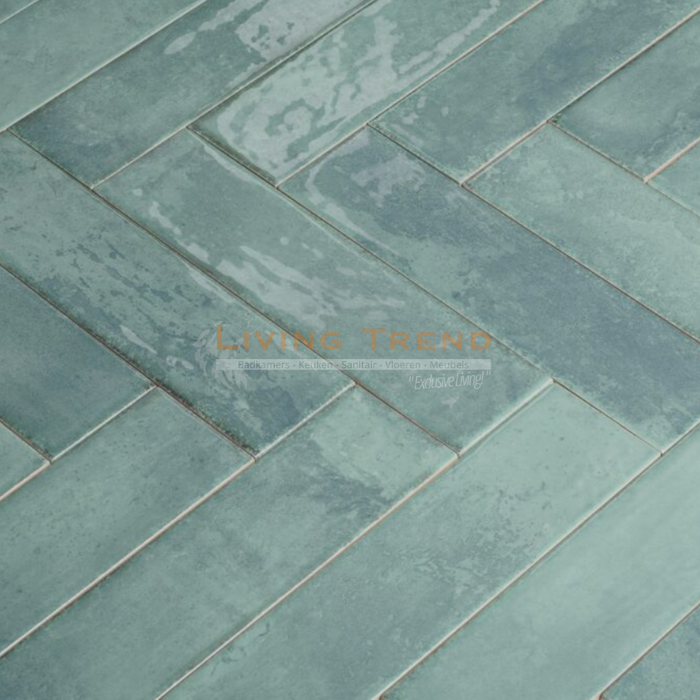 Living Trend Brunei Sage - Wandtegel in Saliegroen, 6,5 x 25 cm