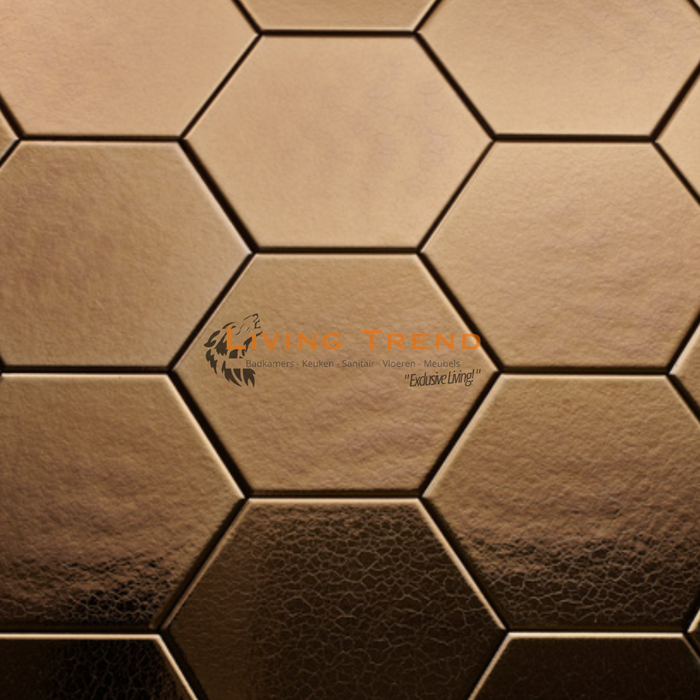 Living Trend Hexagon Onda - Wandtegel in Goud, Hexagonaal
