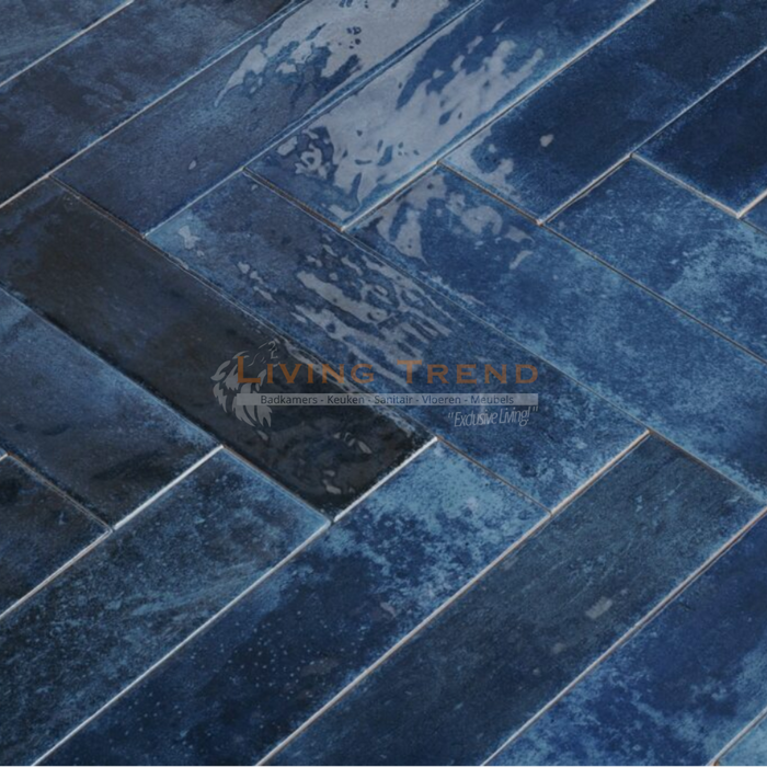 Living Trend Brunei Azul - Wandtegel in Blauw, 6,5 x 25 cm