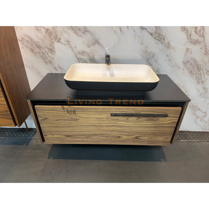 Living Trend Modern Oak Wastafelmeubel met Beige Opzetwastafel