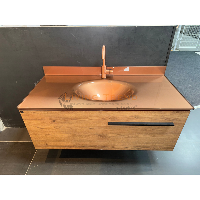 Living Trend Copper Elegance Wastafelmeubel met Eikenhouten Afwerking